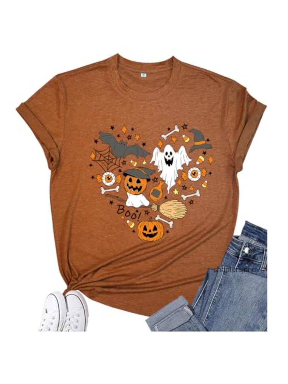 Women's Halloween T-Shirt Love Art Patterns Crewneck Short Sleeve Party Top